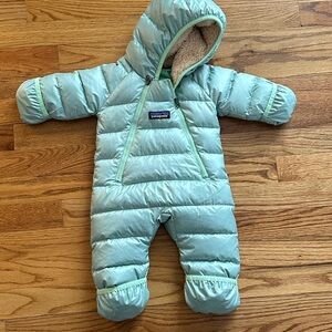 Patagonia infant snowsuit in aqua